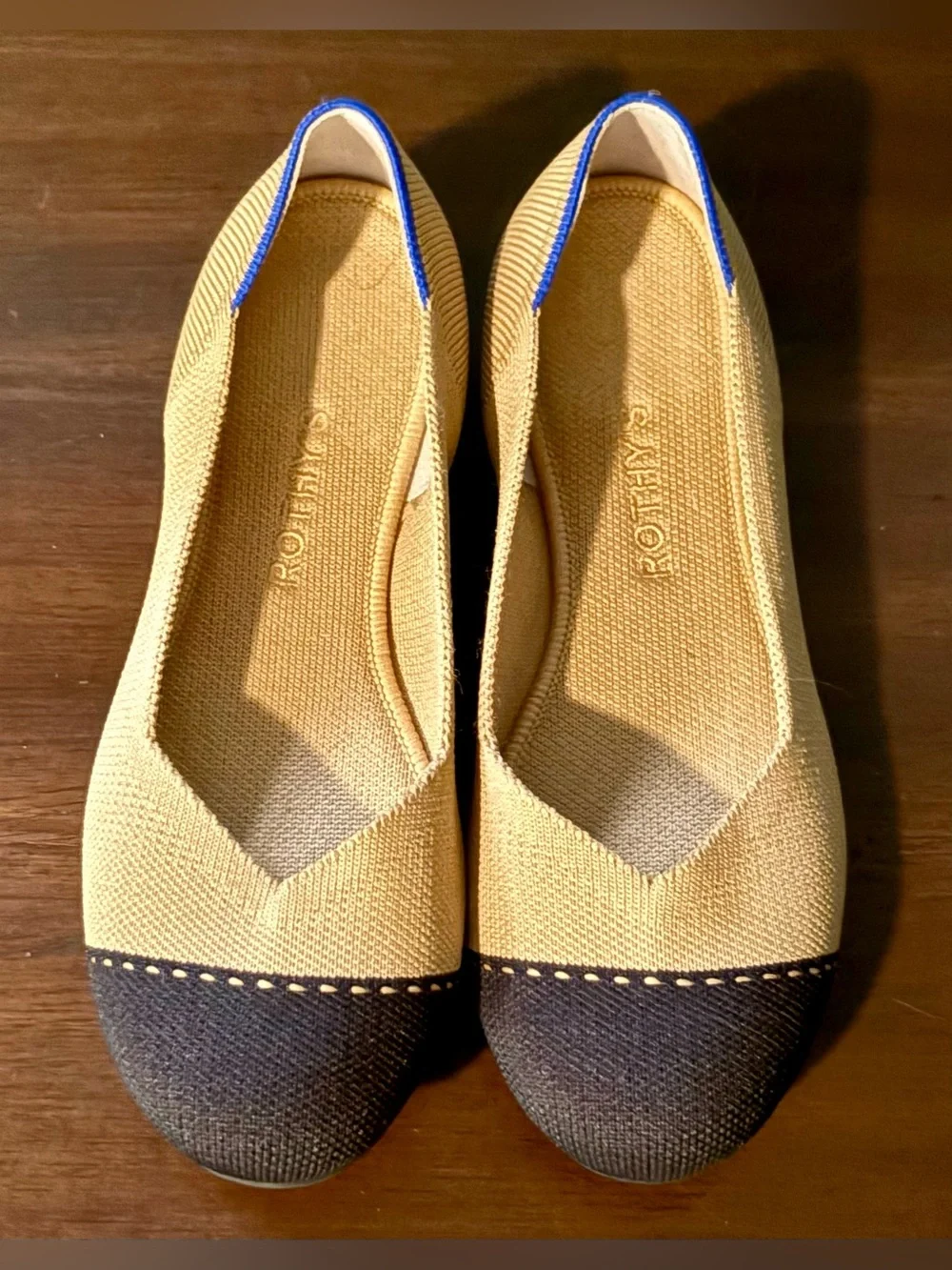 Rothy’s The Point Camel Captoe Knit Ballet Flats - size 7.5